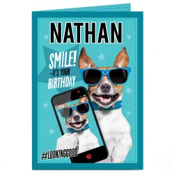 Personalised Birthday Card - Dog Selfie 40Th Birthday|Special Age