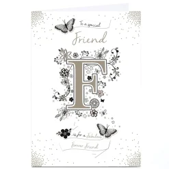 Card Factory Personalised Birthday Card - To A Special Friend F Is For Fabulous