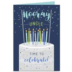 Card Factory Personalised Birthday Card - Time To Celebrate