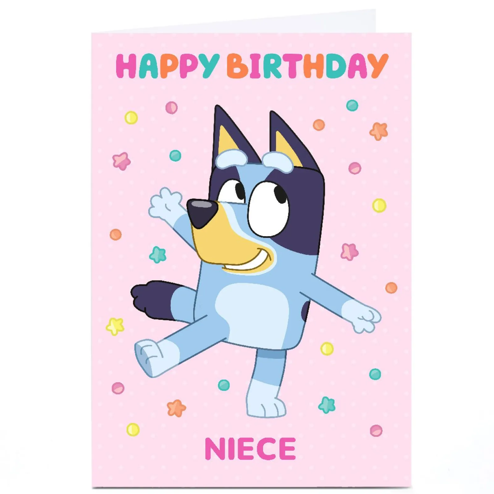 Personalised Birthday Card - Bluey Niece Pink Kids For Niece|For Kids