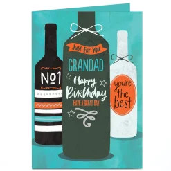 Online Personalised Birthday Card - Wine Bottles For You For Grandad|Birthday