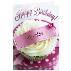 Card Factory Personalised Birthday Card - Auntie's Cupcake