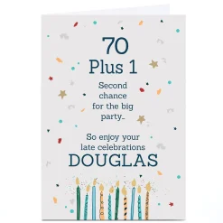 Clearance Personalised Birthday Card - 70 Plus 1 Birthday|For Him