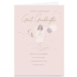 New Personalised Birthday Card - Little Girl with Wings, Great Granddaughter Kids For Kids|Birthday