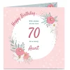 Sale Personalised Birthday Card - Pink Floral, For A Lovely..., Editable Age For Auntie|70Th Birthday
