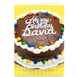 Discount Personalised Birthday Card - Chocolate Cake Birthday|For Him