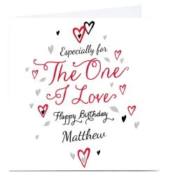 Discount Personalised Birthday Card - The One I Love Premium Square|Birthday