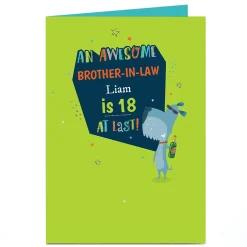 Card Factory Personalised Birthday Card - Awesome Dog & Beer, Editable Age