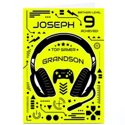 Discount Personalised Birthday Card - Top Gamer Grandson, Any Age Kids For Grandson|Grandson