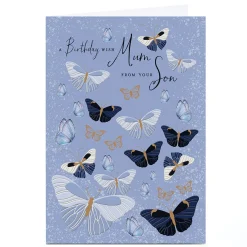 Card Factory Personalised Birthday Card - Mum From Your Son Butterflies