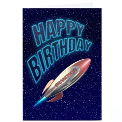 Clearance Personalised Birthday Card - Grandson Rocket Kids For Grandson|Grandson