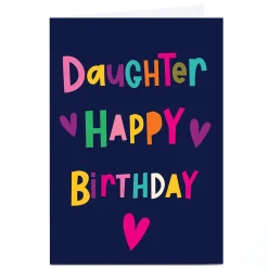 Kids Card Factory Personalised Birthday Card - Bright Letters, Daughter