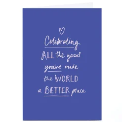Clearance Personalised Birthday Card - World a Better Place For Wife|For Mum