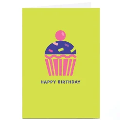Kids Card Factory Personalised Birthday Card - Happy Birthday Cup Cake