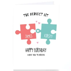 Outlet Personalised Birthday Card - Jigsaw, The Perfect Fit BOY For Husband|For Boyfriend