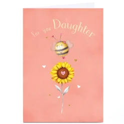 Sale Personalised Birthday Card - Bumble Bee Sunflower, Daughter For Daughter|Daughter