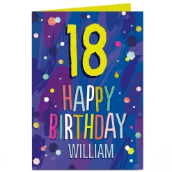 Online Personalised Birthday Card - Happy Birthday Blue, Editable Age For Son|For Nephew
