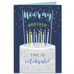 Card Factory Personalised Birthday Card - Brother Time To Celebrate