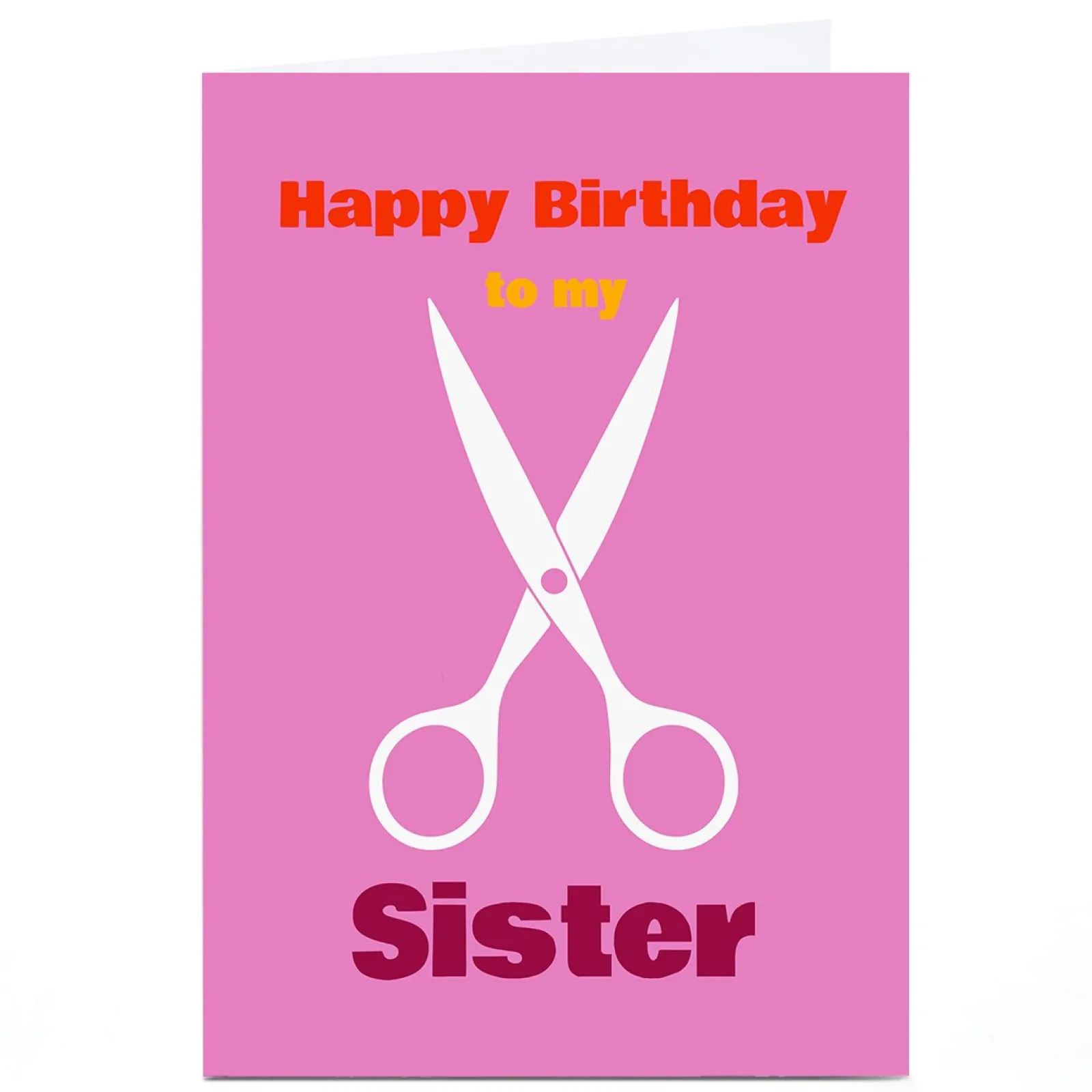 Card Factory Personalised Birthday Card - Scissor, Sister