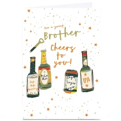 New Personalised Birthday Card - Cheers to You Beers and Ale, Brother For Brother|Birthday