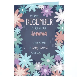 Card Factory Personalised Birthday Card - December Happy Thoughts