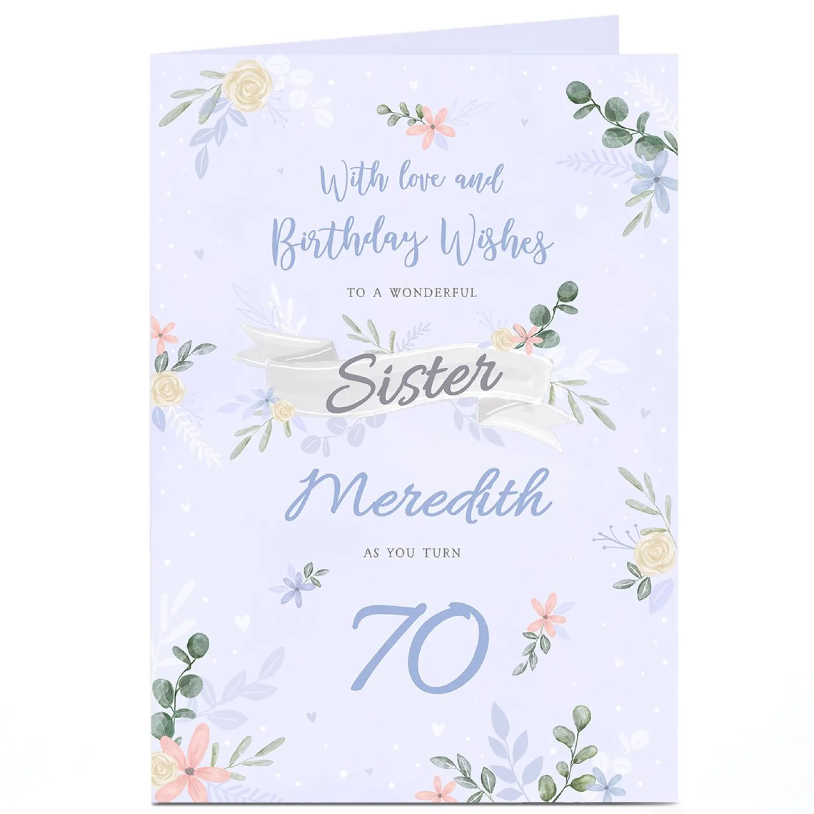 Card Factory Personalised Birthday Card - With Love Sister, Editable Age