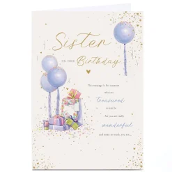 Card Factory Personalised Birthday Card - Treasured As Can Be, Sister