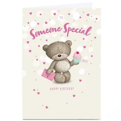 Card Factory Personalised Birthday Card - Bear With Cupcake, Someone Special