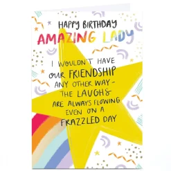 Card Factory Personalised Birthday Card - Amazing Lady