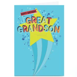 Hot Personalised Birthday Card - Shooting Star, Great Grandson Kids For Kids|For Him
