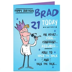 Card Factory Personalised Birthday Card - Cool, Confident, Assured, Editable Age