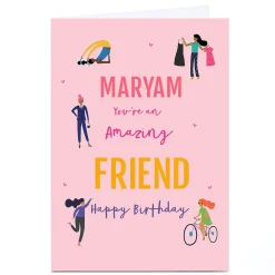Card Factory Personalised Birthday Card - An Amazing Friend