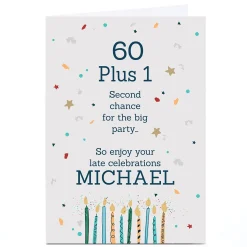 Personalised Birthday Card - 60 Plus 1 Birthday|For Him