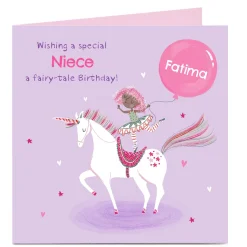 Kids Card Factory Personalised Birthday Card - Niece Fairy Tale Birthday