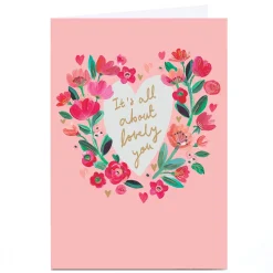 Hot Personalised Birthday Card - It's All About Lovely You Floral Heart For Sister|For Niece