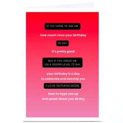 Card Factory Personalised Birthday Card - If You Asked Me On a Deeper Level