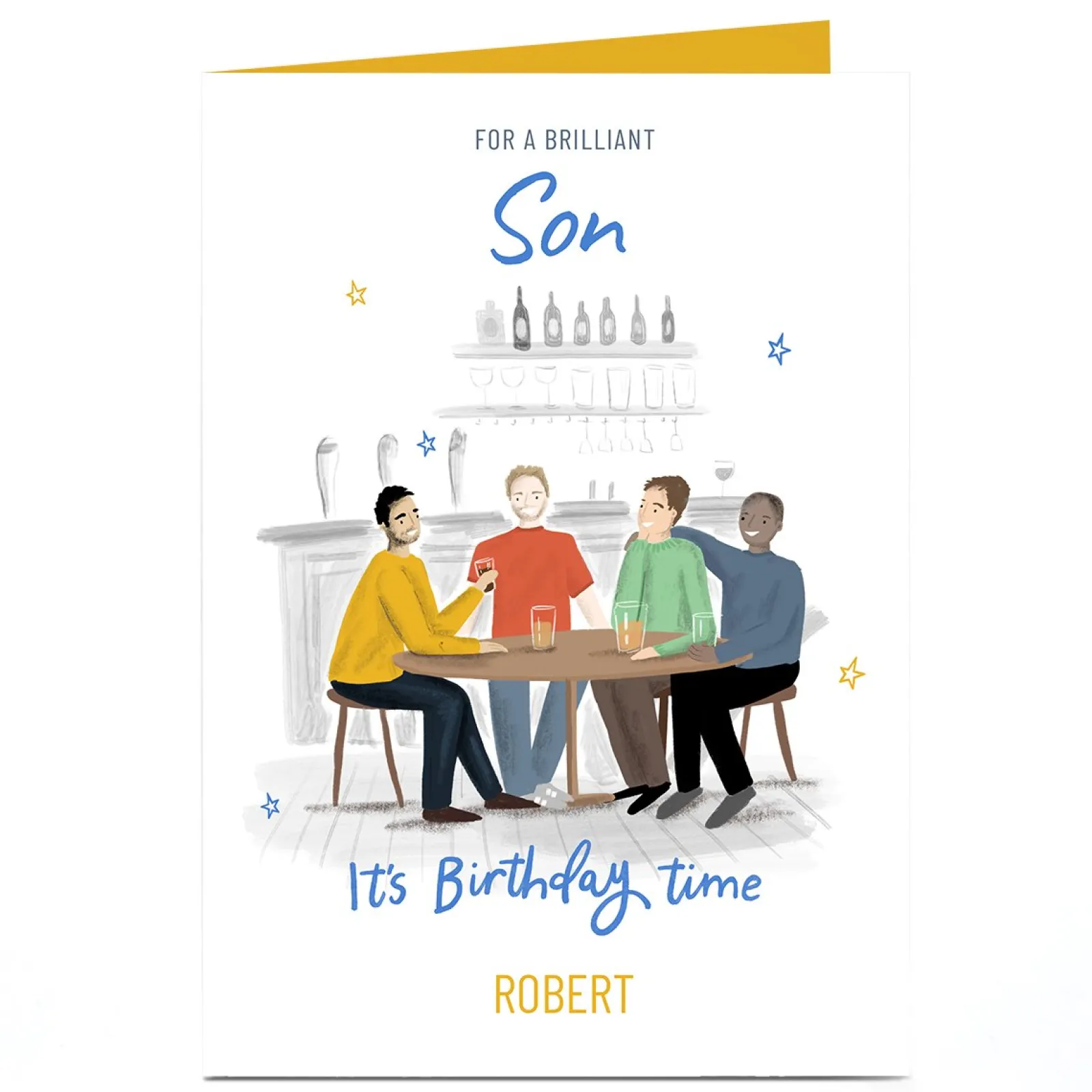 Card Factory Personalised Birthday Card - Pub Gathering, Son