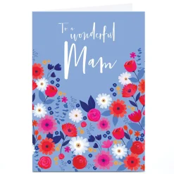 Card Factory Personalised Birthday Card - Lilac Field of Flowers, Mam