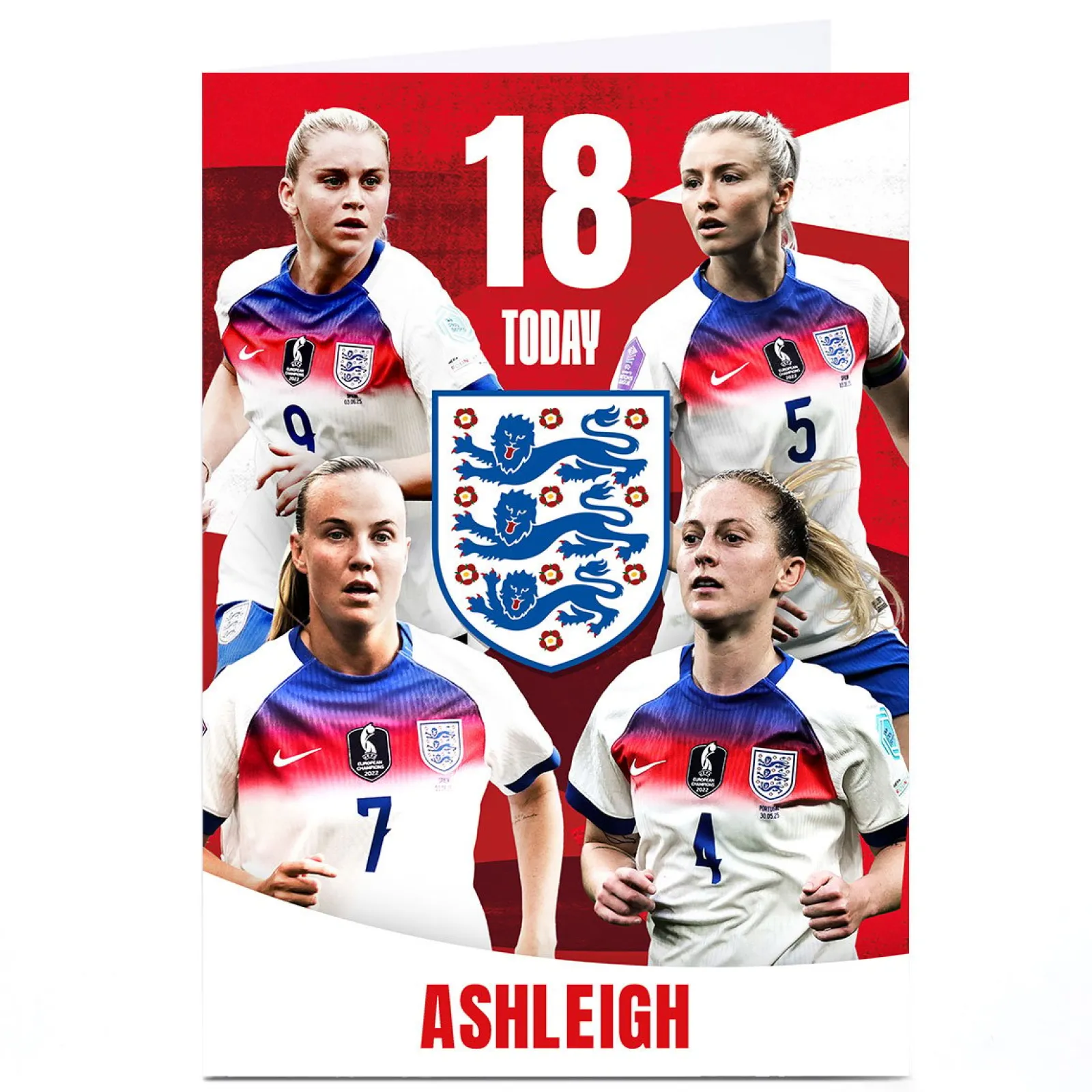 New Personalised Birthday Card - Lionesses England 18 Today For Niece|For Granddaughter