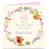 Card Factory Personalised Birthday Card - Great Aunt Woodland Wreath, Editable Age