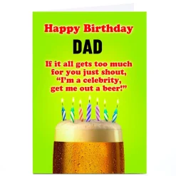 Discount Personalised Birthday Card - Get Me Out A Beer, Dad For Dad|Tv & Film