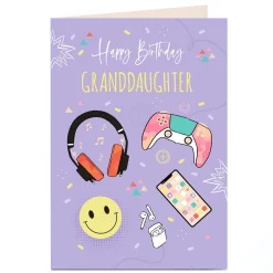 New Personalised Birthday Card - Gaming Kids For Granddaughter|Granddaughter