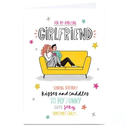 Online Personalised Birthday Card - Sofa Cuddles Always Amazing, Girlfriend For Girlfriend|Birthday