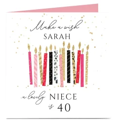 Best Personalised Birthday Card - Make A Wish Niece, Editable Age & Recipient For Sister|For Niece