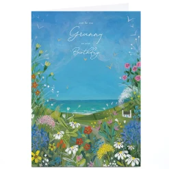 Card Factory Personalised Birthday Card - Countryside and Sea, Granny
