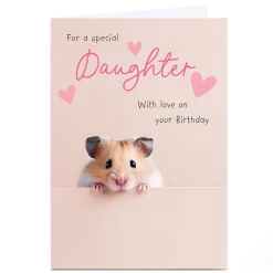 Online Personalised Birthday Card - Cute Hamster Love on Your Birthday, Daughter For Daughter|Daughter