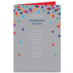 New Personalised Birthday Card - Husband Verse, Birthday Wishes For Husband|Birthday