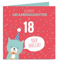 Card Factory Personalised Birthday Card - A Lovely Cat, Editable Age