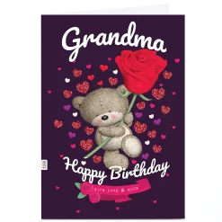 Clearance Personalised Birthday Card - Hugs with Rose, Grandma For Grandma|Birthday