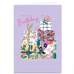 Kids Card Factory Personalised Birthday Card - Floral Presents